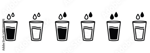 Quench your thirst with refreshing hydration, a visual guide to filling your glass, perfect for health and wellness campaigns, and promoting hydration goals, a great reminder to drink more water