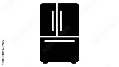 Modern black smart refrigerator with a sleek design and intelligent cooling control for keeping food fresh