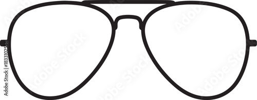  Vector art of simple outline drawing of aviator sunglasses