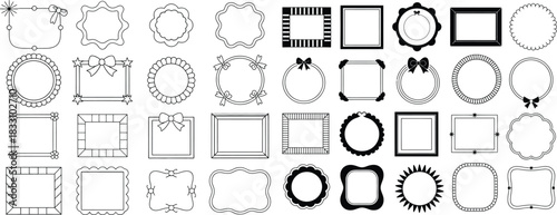 elegant decorative frames in black and white featuring ornamental borders ideal for photos, invitations, event branding, and refined layouts needing a classic sophisticated touch.