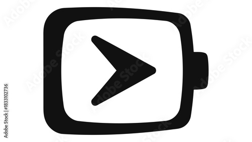 Modern vehicle gps system icon with a play button symbol indicating tracking and navigation functionality for cars and t