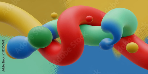 Brightly colorful party balloons, a fun group decoration on a white background