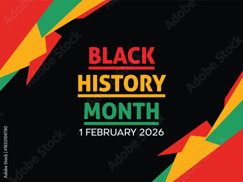 Black history month 2026 banner vector