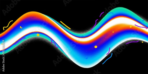 Abstract colorful wave background with light, dynamic swirl lines, and rainbow color effect