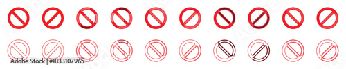 Free Download High-Quality Vector Set of Red Prohibited Signs and Outline Stamps. - GFXLoad