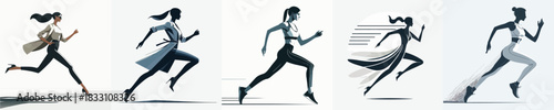 Running Silhouette Character Vector Illustration