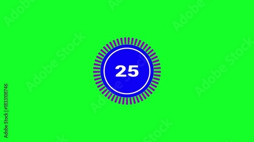 30 second countdown timer animation in 4K with transparent background, high-resolution digital countdown clock, clean motion graphic for video overlays and broadcast use