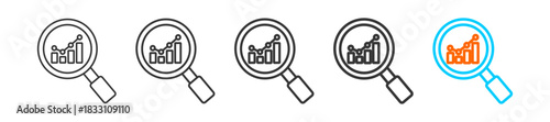 analysis icon set multiple style collection	