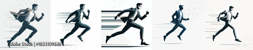 Running Silhouette Character Vector Illustration