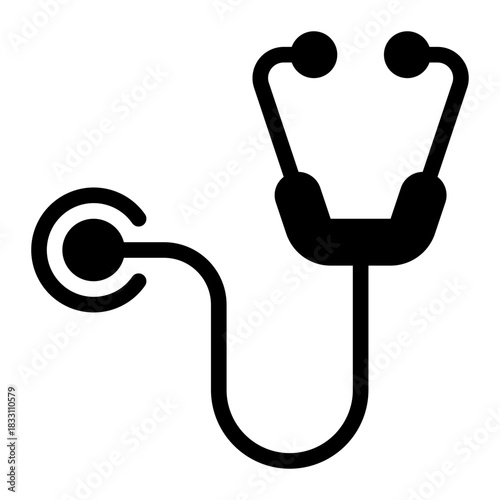 stethoscope glyph icon