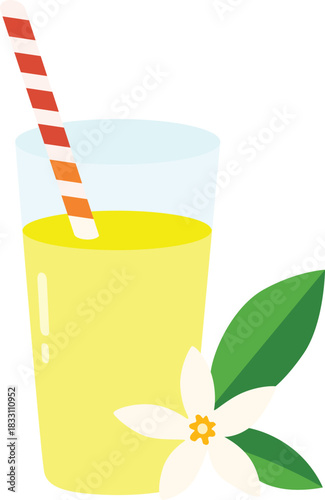 Refreshing Lemon Drink with a Floral Garnish
