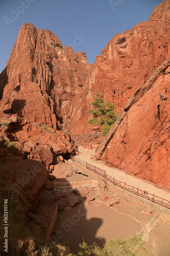 The Tianshan Grand Canyon or Kesileya Grand Canyon is a stunning natural feature in Xinjiang, China, characterized by its distinctive red canyons, formed by millions of years of wind and rain erosion.