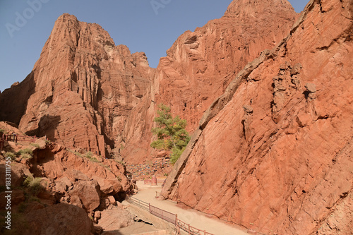 The Tianshan Grand Canyon or Kesileya Grand Canyon is a stunning natural feature in Xinjiang, China, characterized by its distinctive red canyons, formed by millions of years of wind and rain erosion.