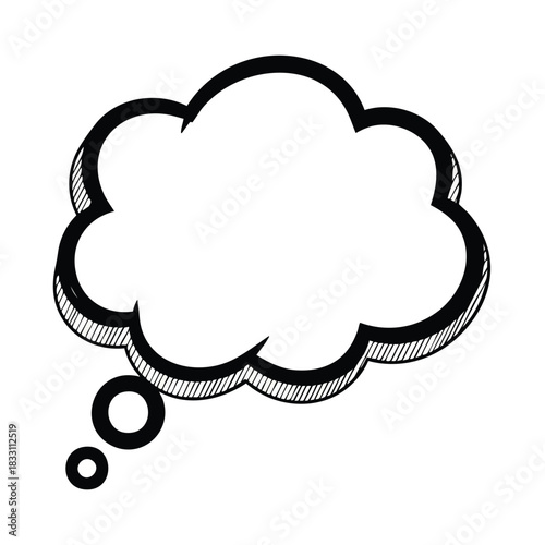 Blank Thought Bubble Icon for Conceptual Ideas and Creative Communication