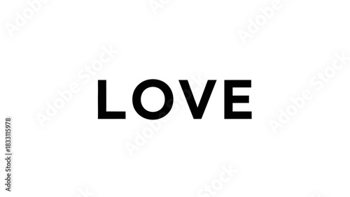 The word LOVE in black letters on a white background.