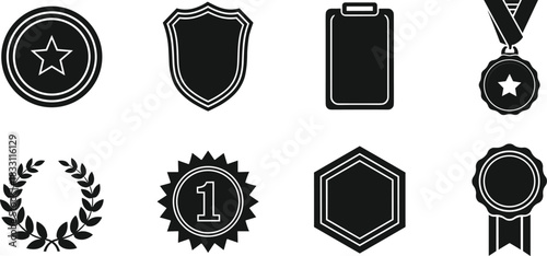 Collection of award and recognition icons for achievement and victory