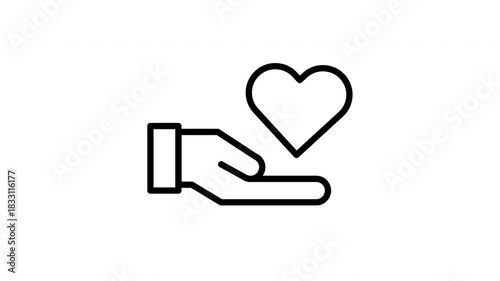 Hand holding a heart. animation icon video