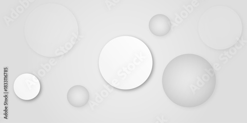 Abstract vector background with circles. white abstract background with realistic circles.  white circles of different sizes. Design for poster, brochure, flyer, banner template, book cover, wallpaper