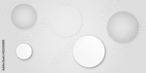 Abstract vector background with circles. white abstract background with realistic circles.  white circles of different sizes. Design for poster, brochure, flyer, banner template, book cover, wallpaper