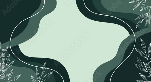 Serene abstract organic shapes and delicate leaf outlines forming a calming backdrop for design projects