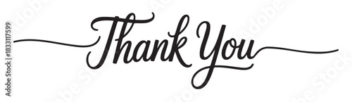 Elegant thank you calligraphy simple vector design for cards and invitations isolated on white background