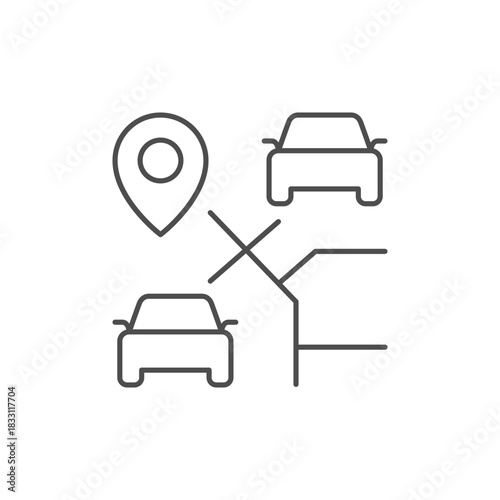 Car app map line icon