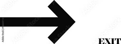 Black arrow pointing right next to the word exit