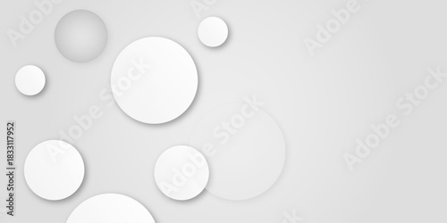 Abstract vector background with circles. white abstract background with realistic circles.  white circles of different sizes. Design for poster, brochure, flyer, banner template, book cover, wallpaper