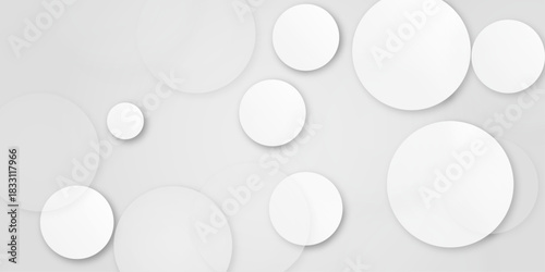 Abstract vector background with circles. white abstract background with realistic circles.  white circles of different sizes. Design for poster, brochure, flyer, banner template, book cover, wallpaper