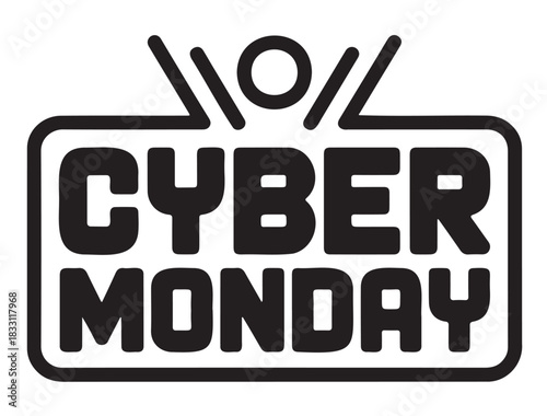 Cyber Monday vector logo promotional design element for online sales and marketing campaigns isolated on white background