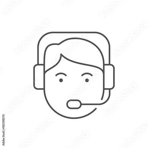Customer support line outline icon