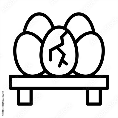 A simple single chinese tea egg icon for design element or coloring book element