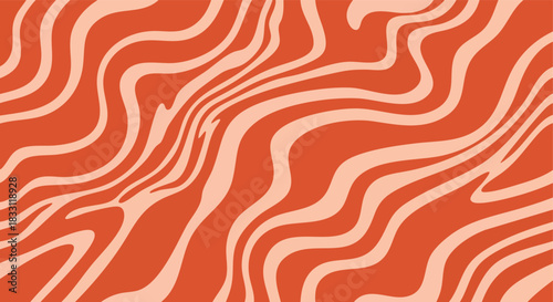 Abstract swirling wave pattern in warm terracotta and cream colors creating a visually dynamic background for design and texture applications