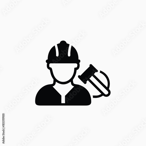 labor law icon silhoutte vector template.