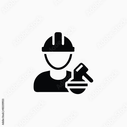 labor law icon silhoutte vector template.