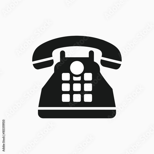 landline telephone icon silhoutte vector template