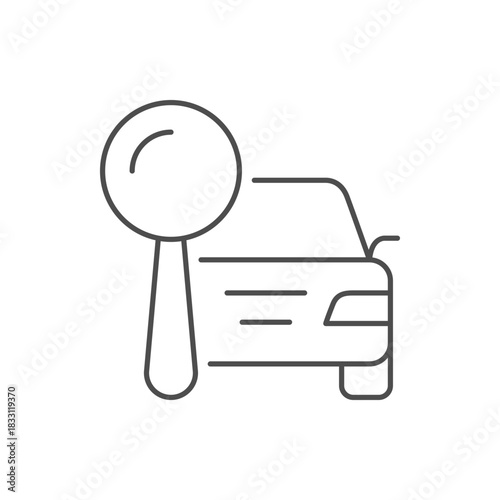 Car search line outline icon