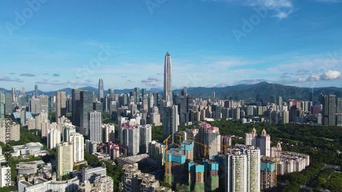 Aerial View of Urban Scenery in Futian Central District, Shenzhen
