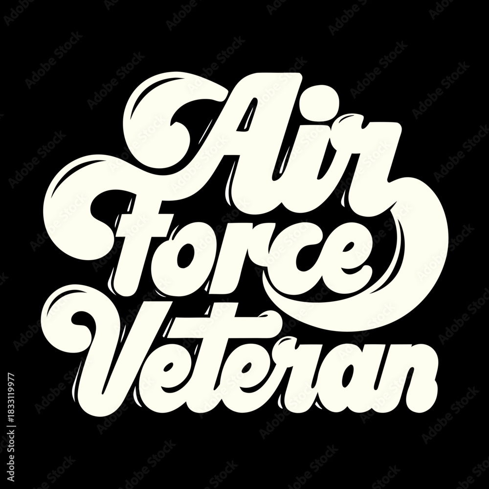 Obraz premium Retro Air Force Veteran script text lettering