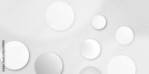 Abstract vector background with circles. white abstract background with realistic circles.  white circles of different sizes. Design for poster, brochure, flyer, banner template, book cover, wallpaper