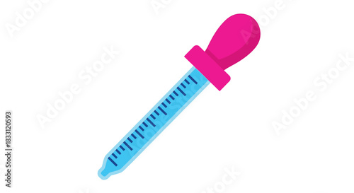 A simple illustration of a pink and blue eyedropper on a white background