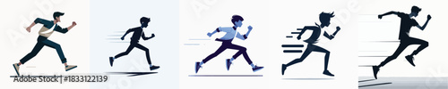 Running Silhouette Character Vector Illustration