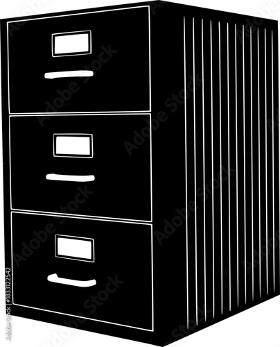 Office Filing Cabinet Storage Vector Icon