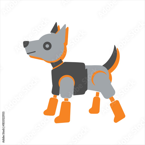 Robot Dog Vector Icon on White Background