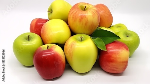 Fresh, colorful apples piled high create a vibrant, healthy scene perfect for promoting wellness, nutrition, and delicious eating habits today