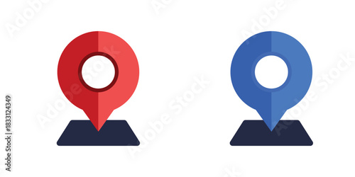 Map location pins icon set vector