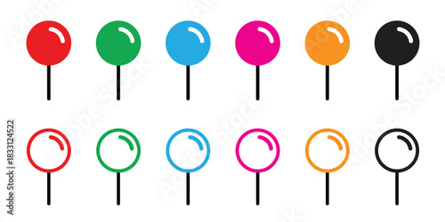 pin icon set vector