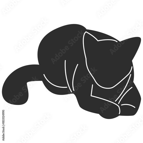 Playful Cat Silhouette
