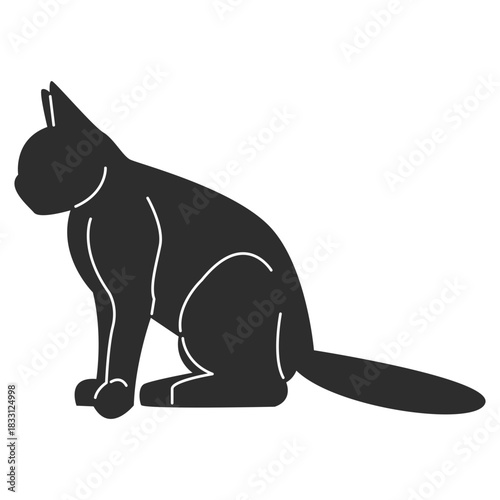 Playful Cat Silhouette