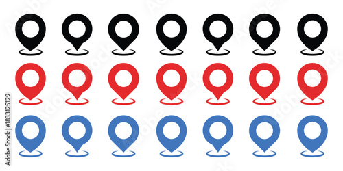 Map location pins icon set vector